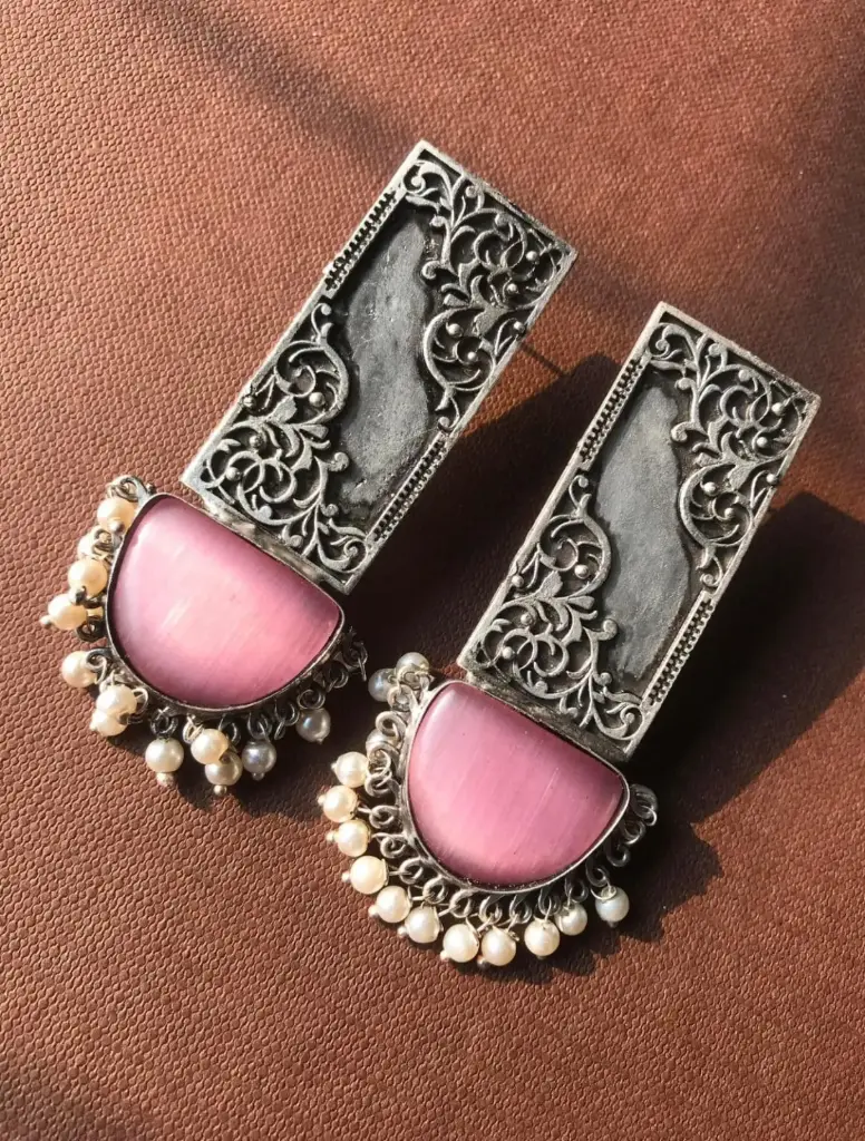 Heritage Stone Earrings_510 (Pink)