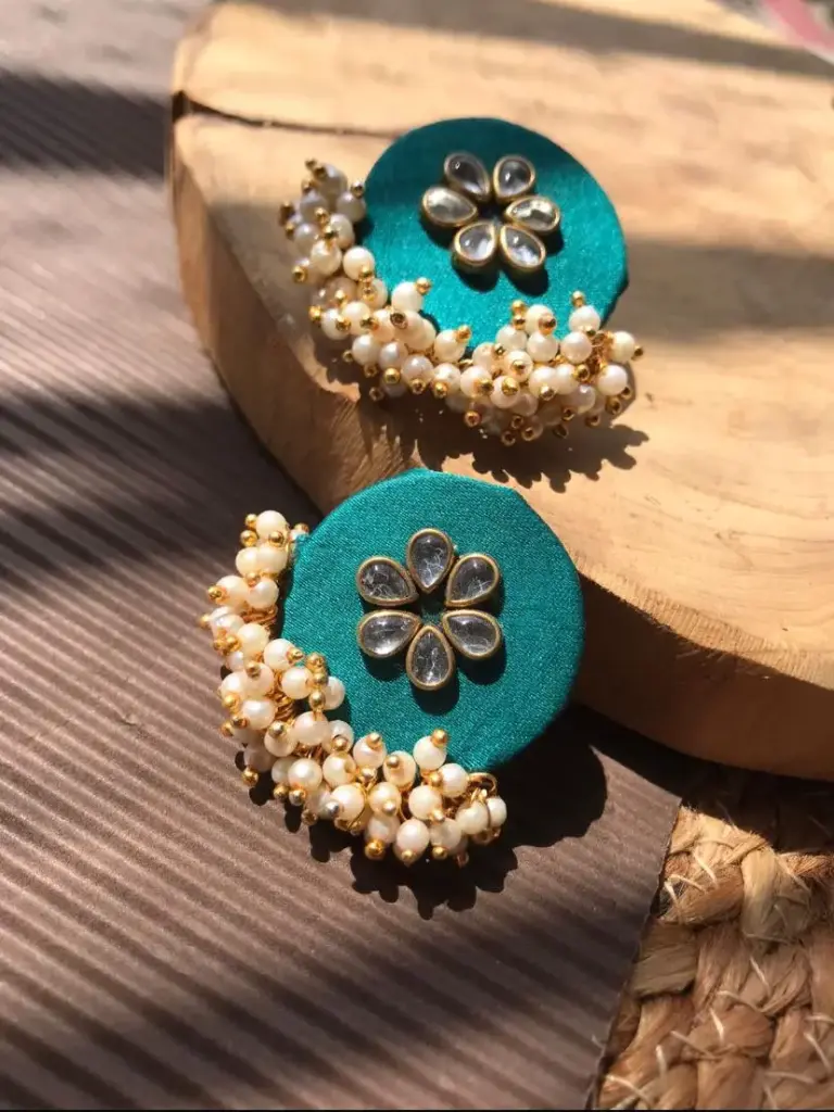 Loreal Studs Earrings  (Green)