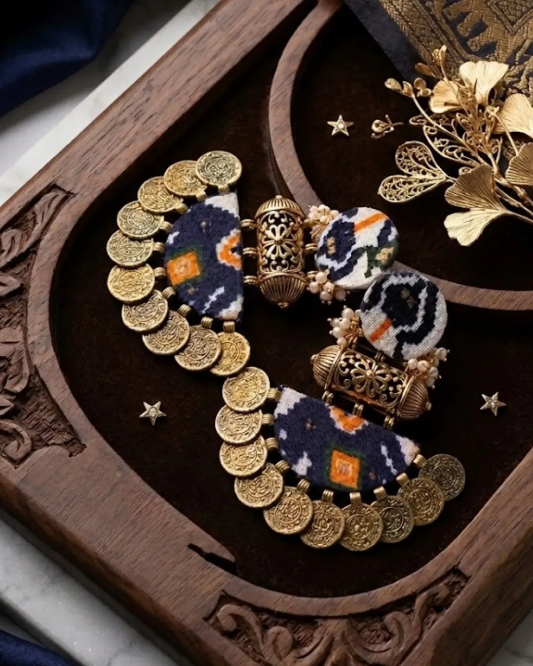 [70] Patola-Inspired Coin Drop Earrings_70