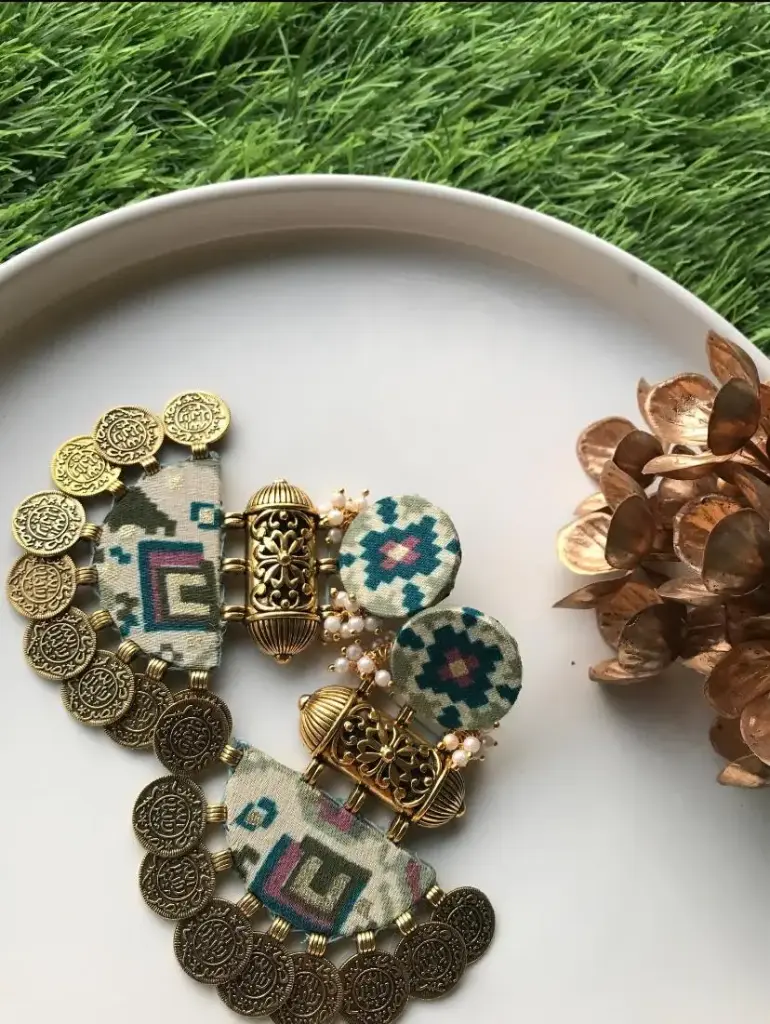[71] Patola-Inspired Coin Drop Earrings_71