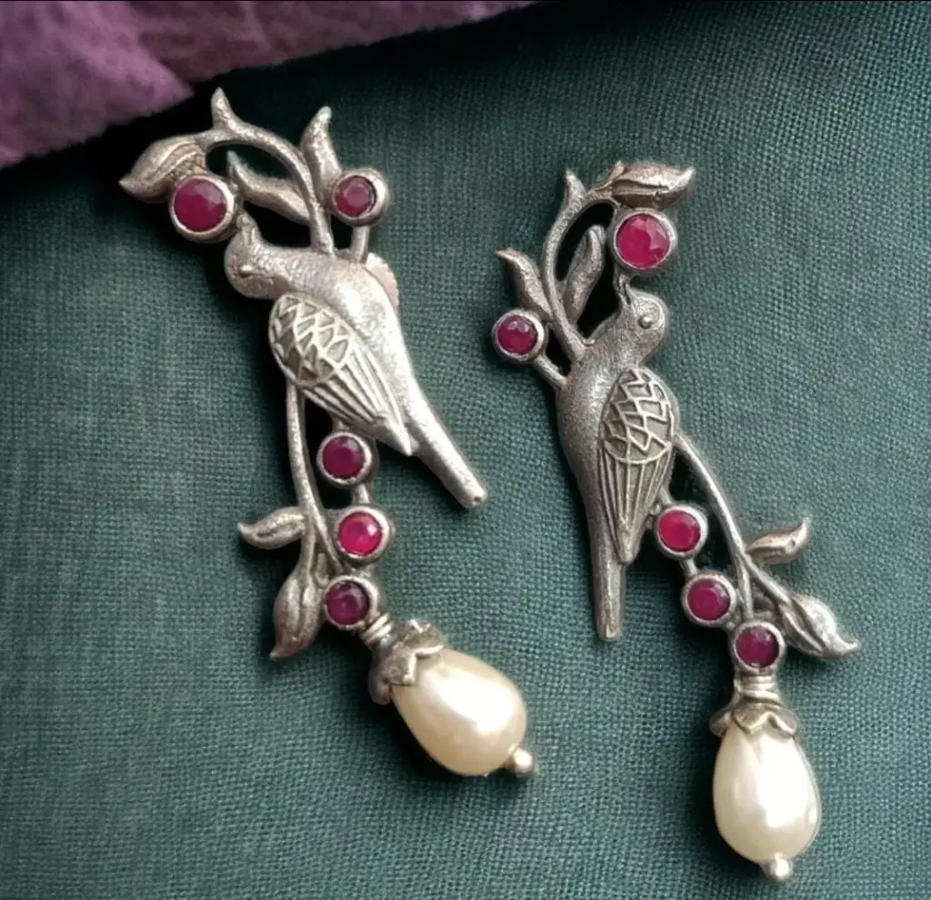 Vintage Parrot Dual Brooch_78 (Red)