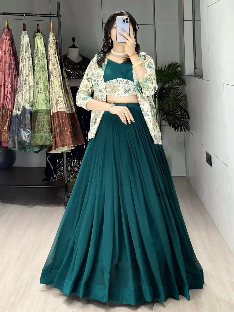 Rangoli Silk LEHENGA CHOLI_522 (Green)