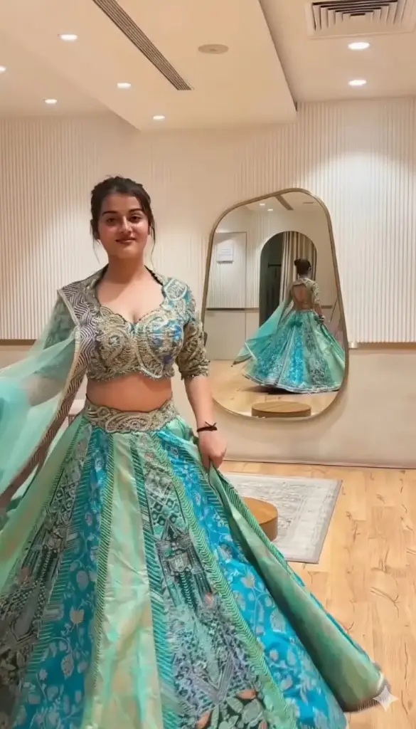 [536] Mint Blue & Teal Digital Print Lehenga Choli_w_536