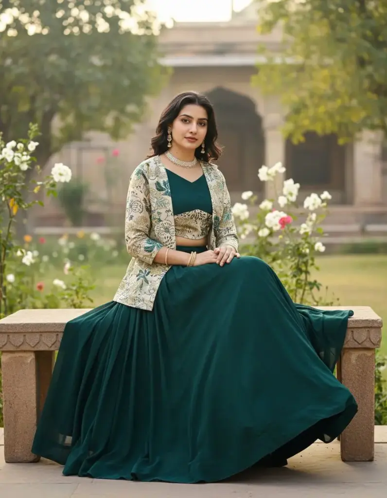 New Foil Printed Koti Set_537 (Green)