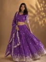 Purple & Mint Lehenga Choli For Wedding_538