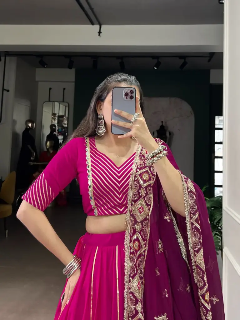 [548] Golden borders Pink Bluss Lehenga CHOLI _548