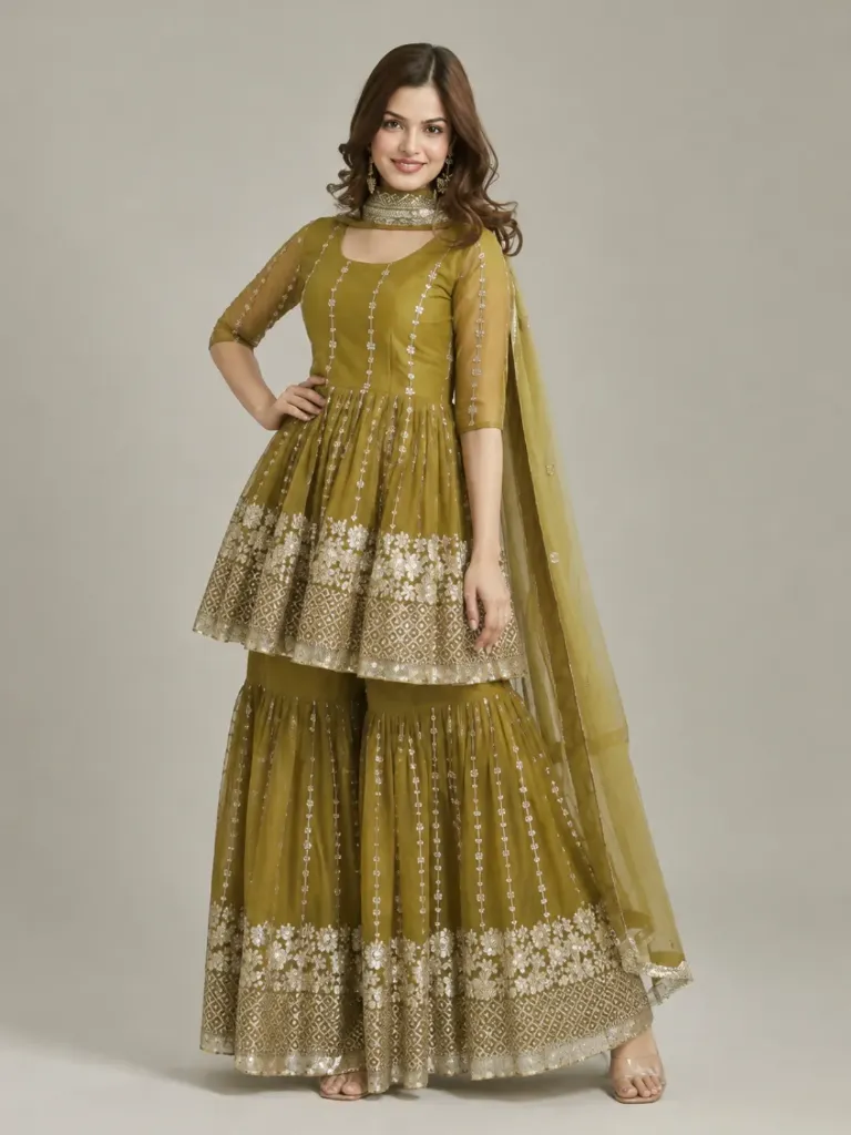 [551] Sakhi festival top & sharara For Every Occasion_551