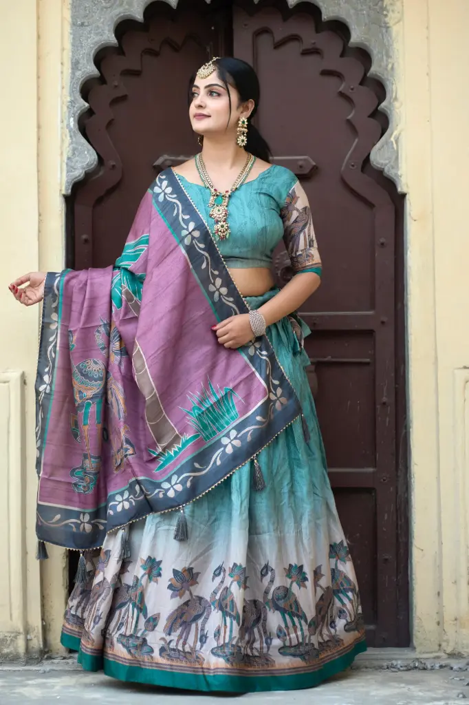 [552] Peacock-Purple Lehenga choli for Every Occasions_552