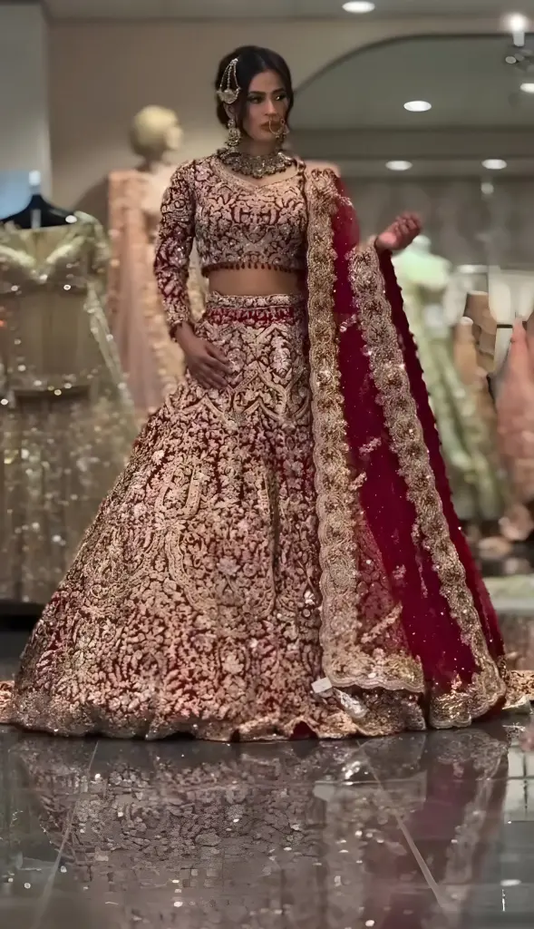 [574] The Midnight Teal Imperial Bridal Lehenga_574