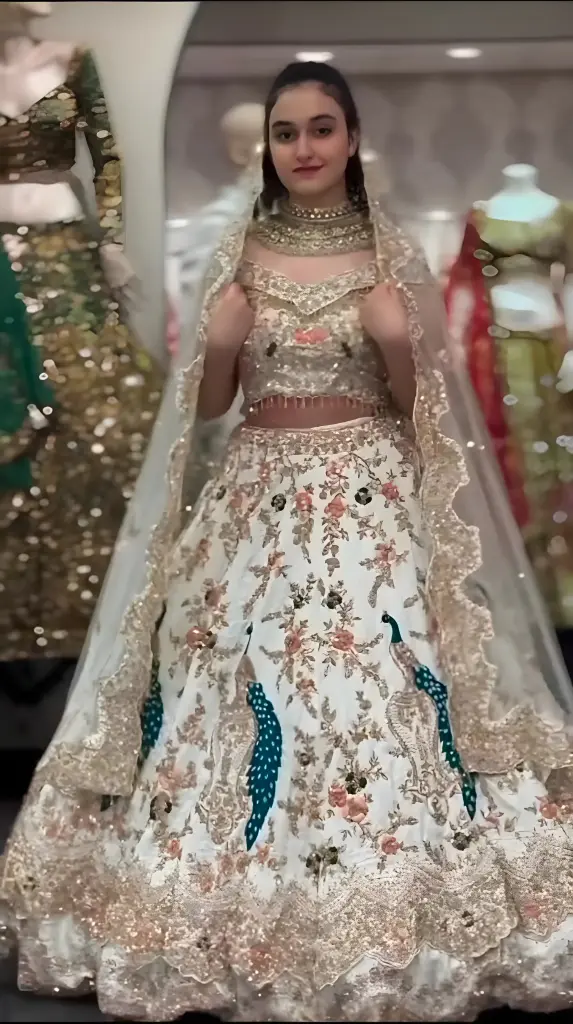 [585] The Ivory Peacock Heritage Lehenga_585
