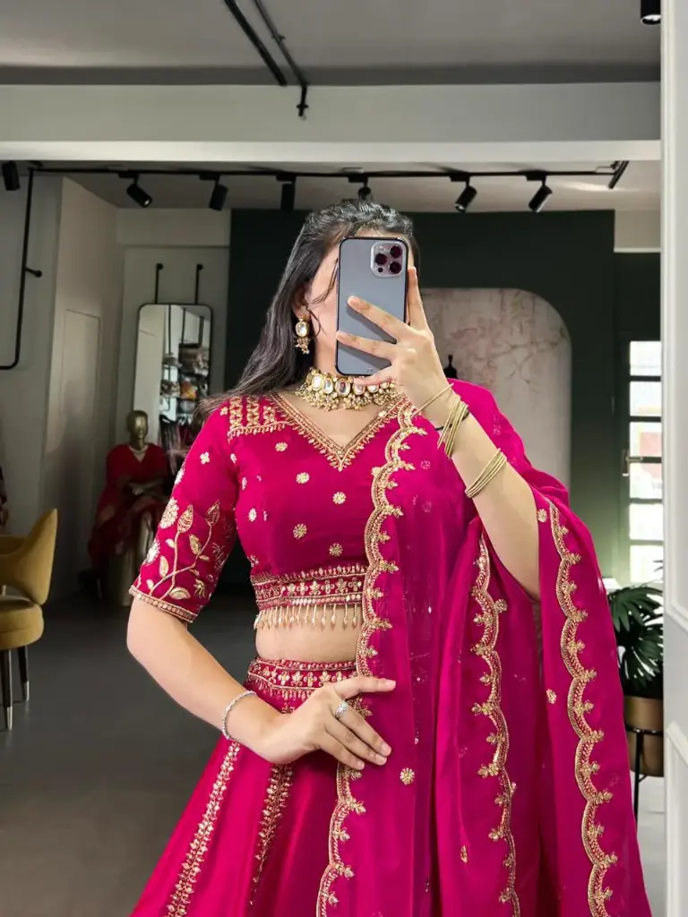 [595] Canvas pink lehenga choli_595