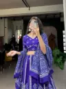 Blue Bandhani Lehenga Choli_600
