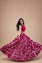 Wine Zigzag Print Flared Lehenga Choli_604