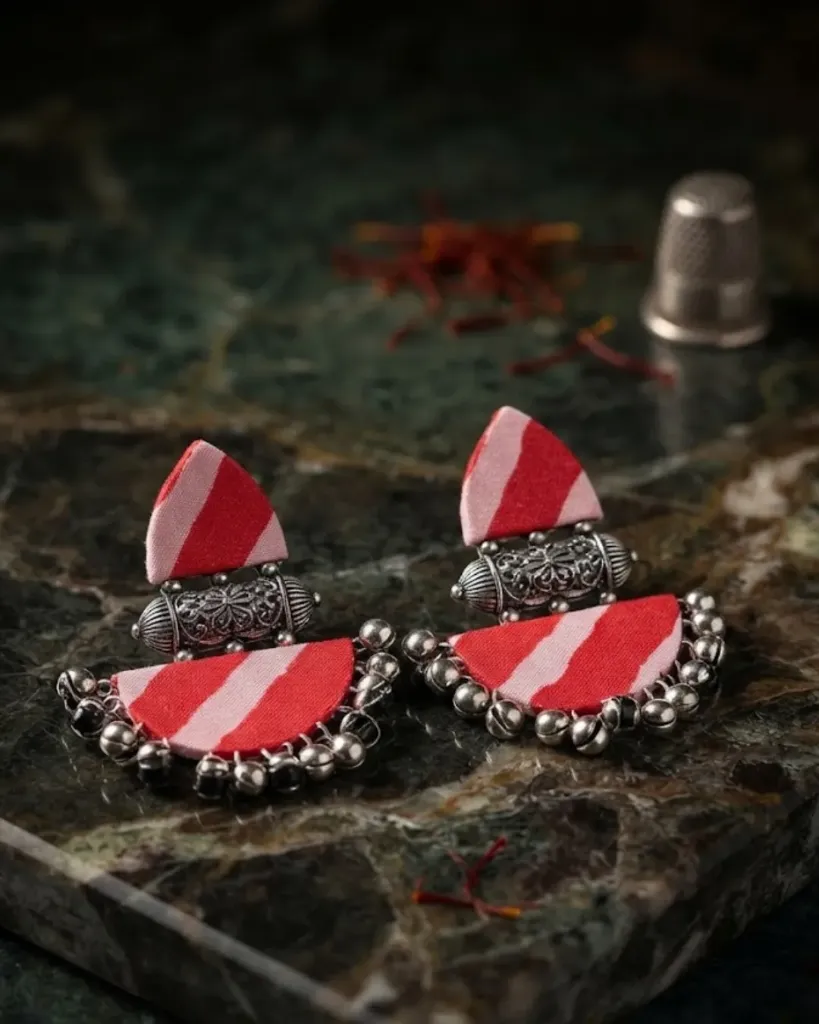[117] Navratri Tribal Oxidized Mirror Dangle Earrings_117