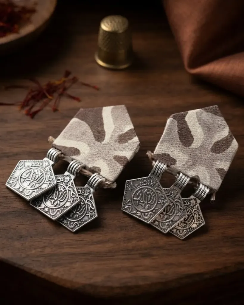 [122] Patola Bloom Fabric Dangler Earrings_122