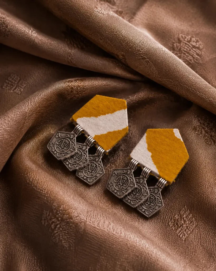 [127] Patola Bloom Fabric Dangler Earrings_127