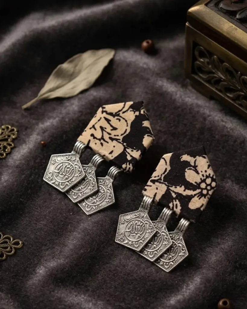 [128] Patola Bloom Fabric Dangler Earrings_128