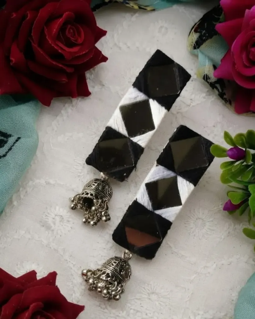 Mirror & Jhumka Statement Earrings_152