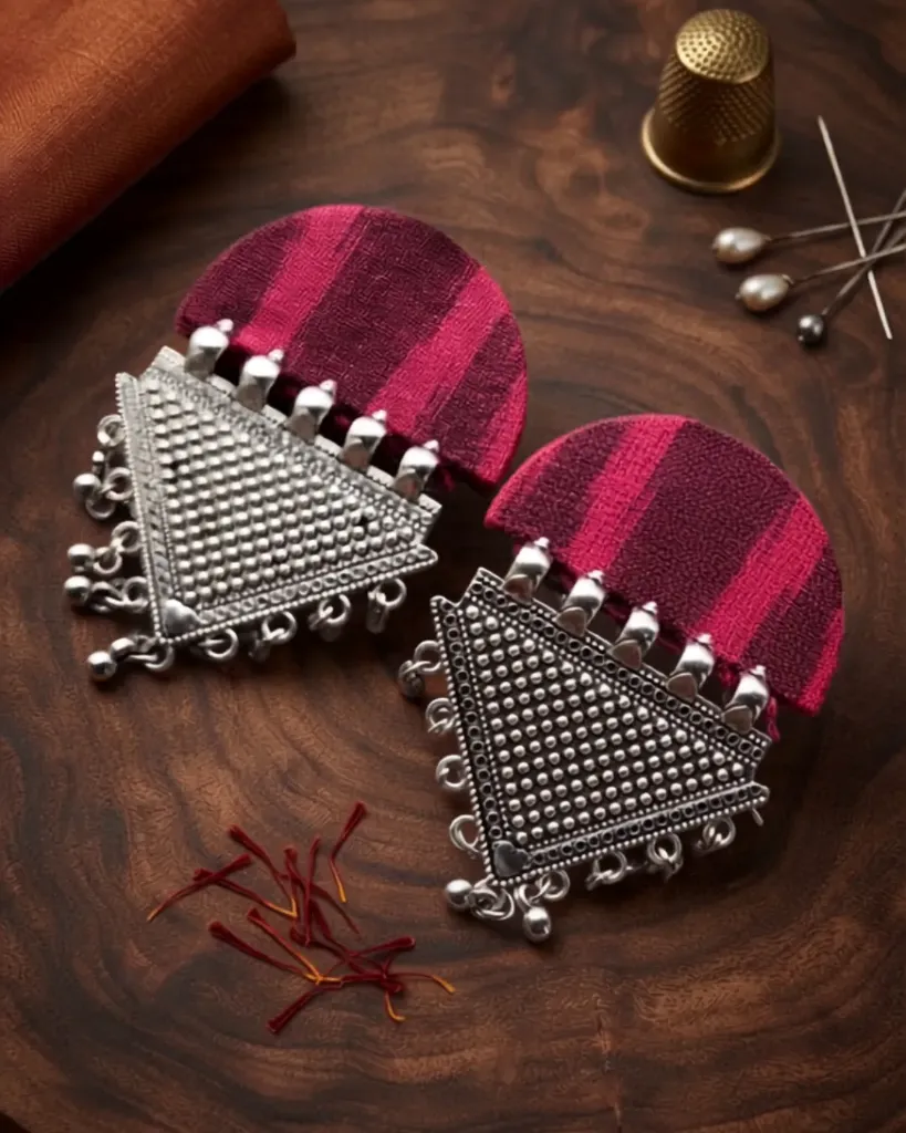 [154] Tribal Taar Indigo Fusion Earrings_154