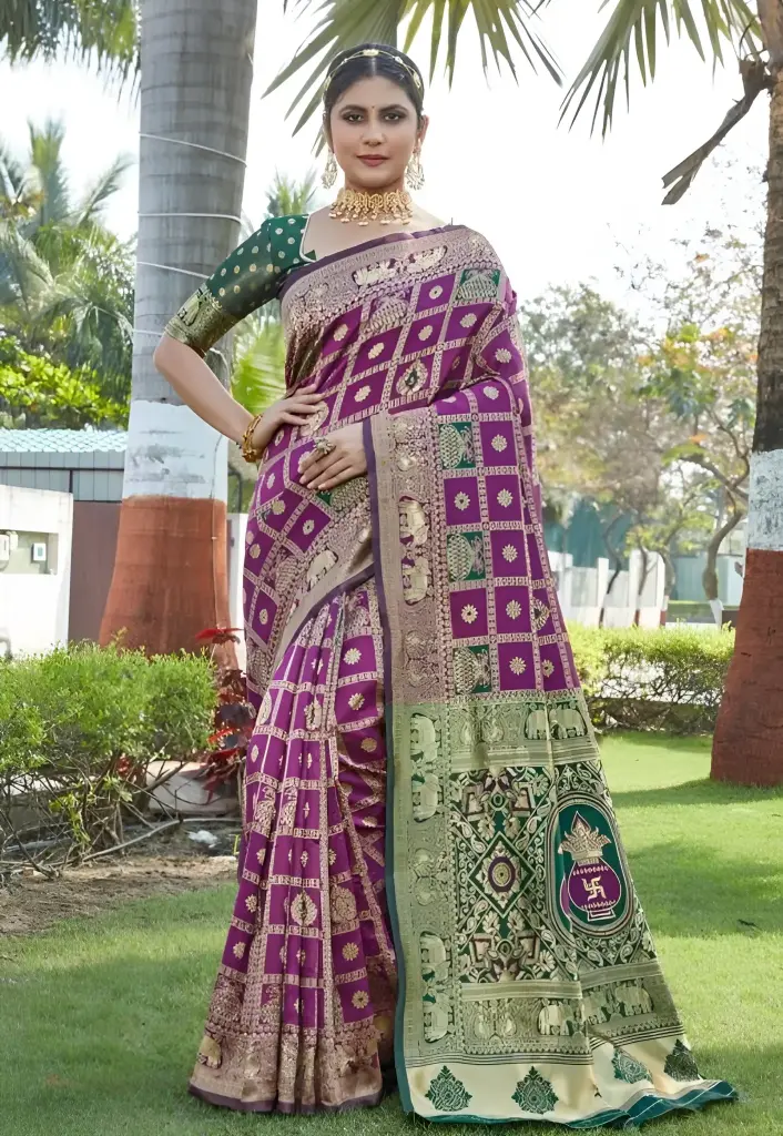 [209] Banarasi Silk Saree with Zari Work_209