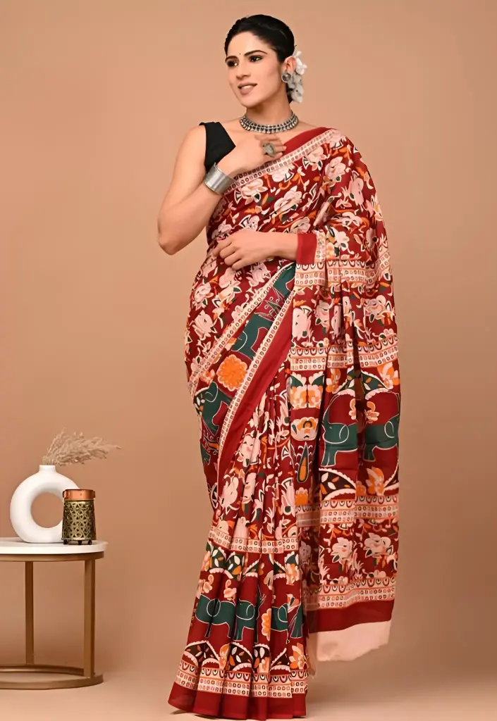 [247] Elegant Traditional Cotton Printed Saree