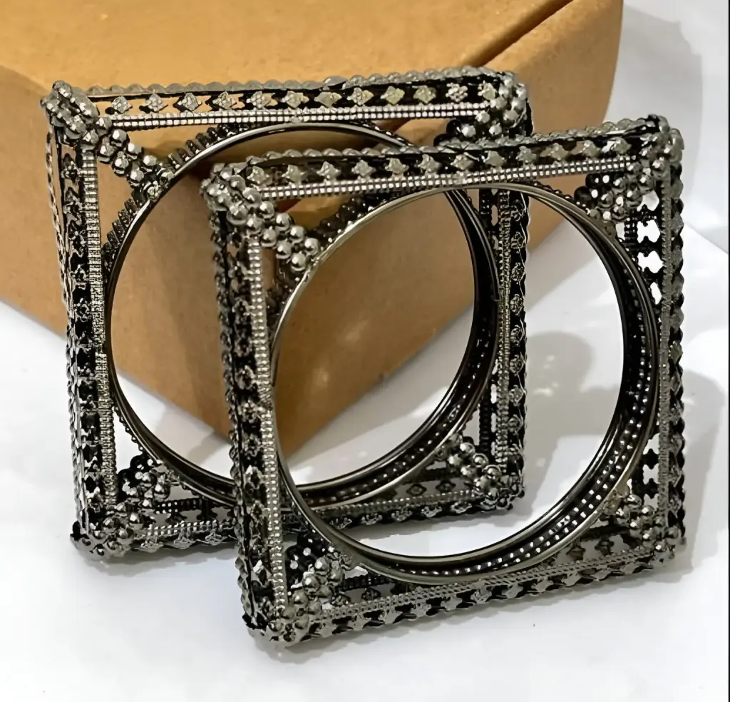Antique Square Metal Bangles (2.2)
