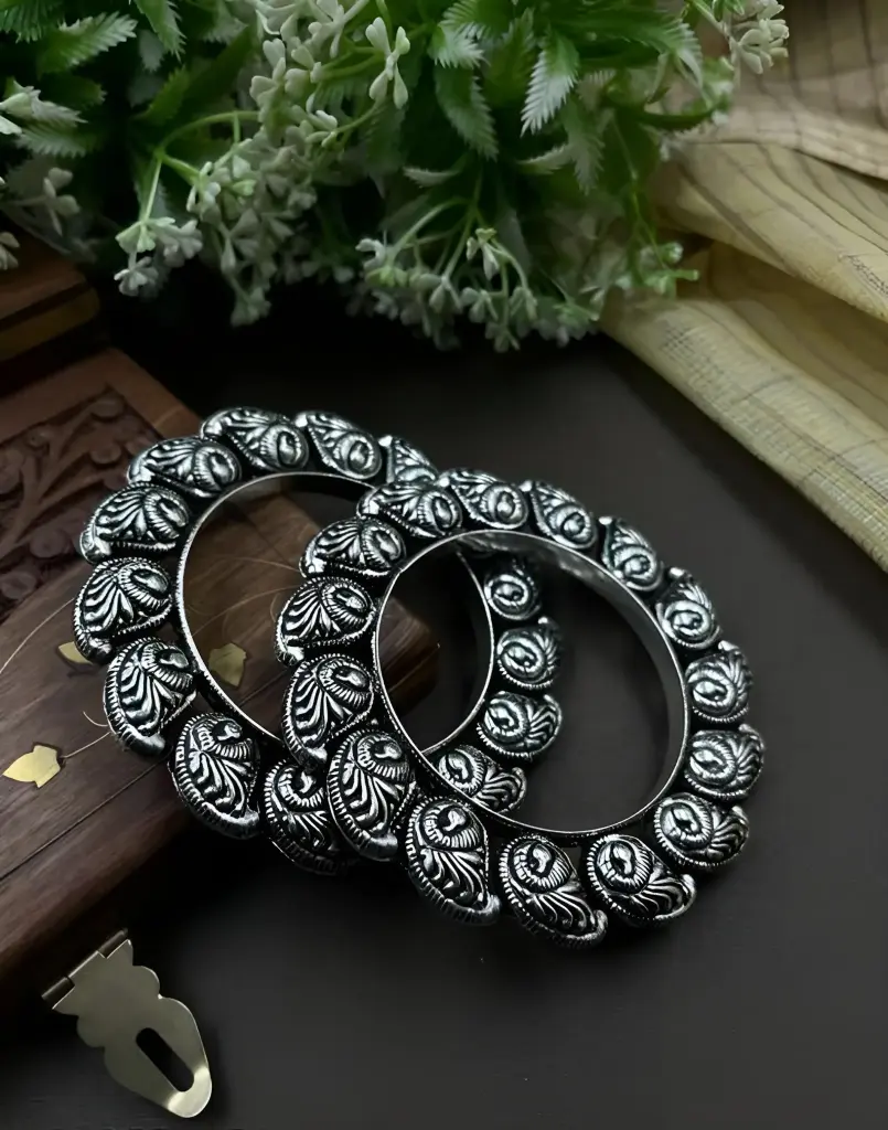 Oxidized Paisley Bangles (2.8)