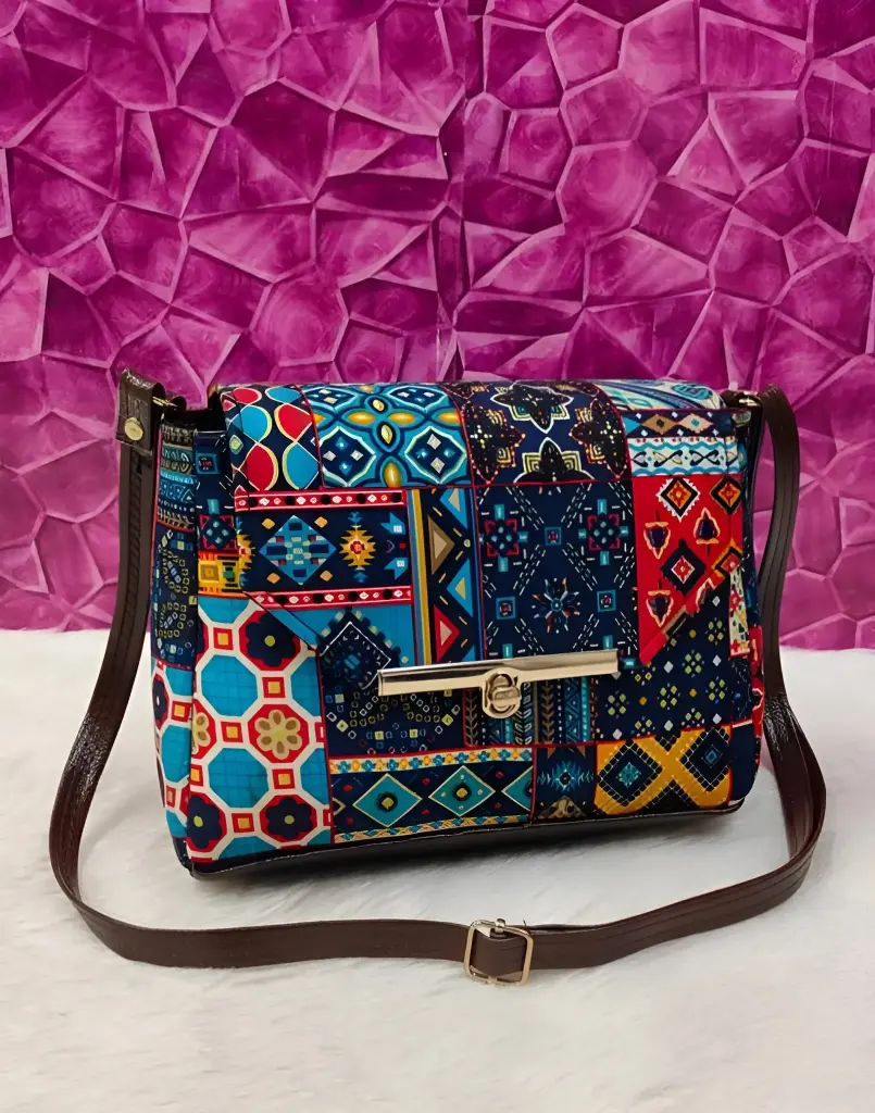 [309] Vibrant Patchwork Sling Bag