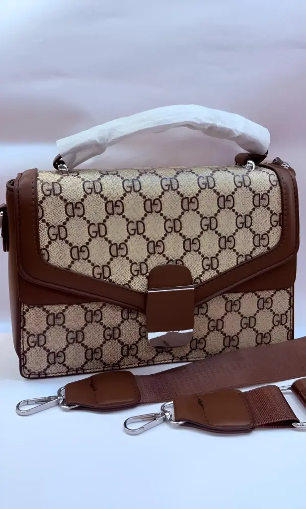 [322] Elegant Brown and Beige Designer-Inspired Sling Bag
