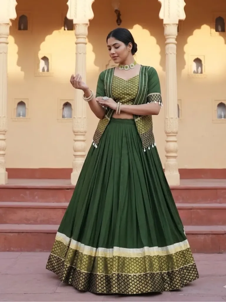 [328] The Emerald Ensemble Lehenga Choli_RASRANGINI_328