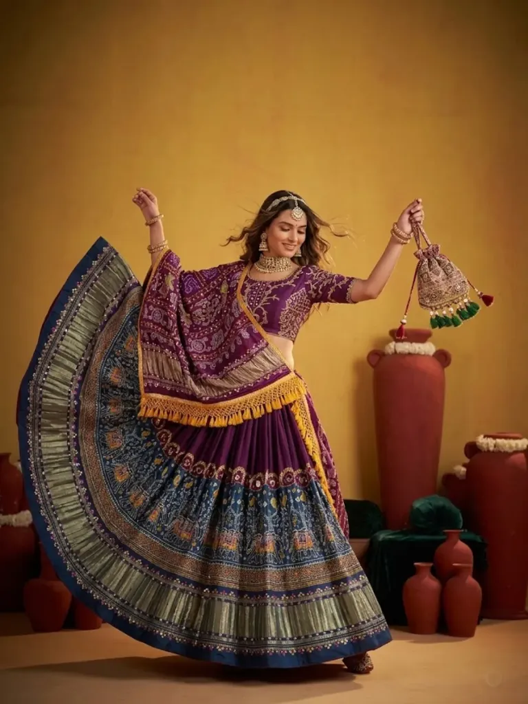 [352] The Regal Purple & Blue Chaniya Choli_RASRANGINI_352