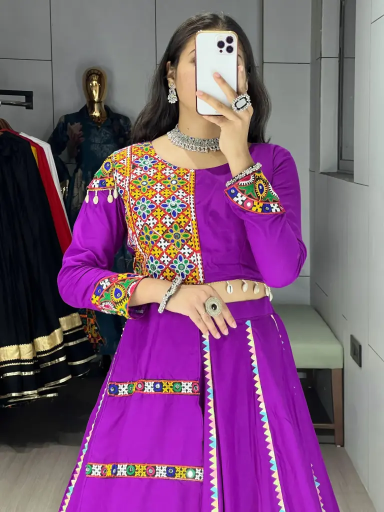 [362] The Regal Purple & Orange Chaniya Choli_RASRANGINI_362