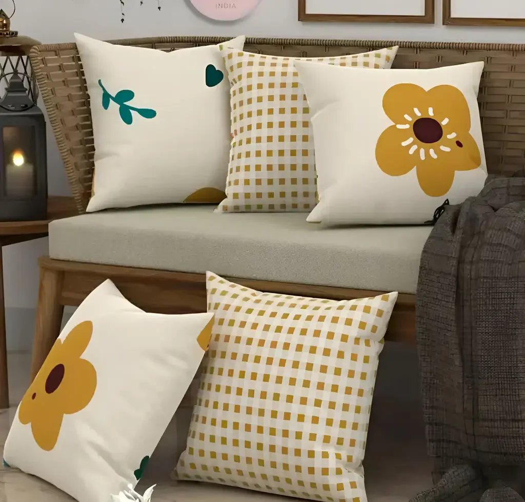 [379] Yellow Flowers ClassIc Cushion Covers_379