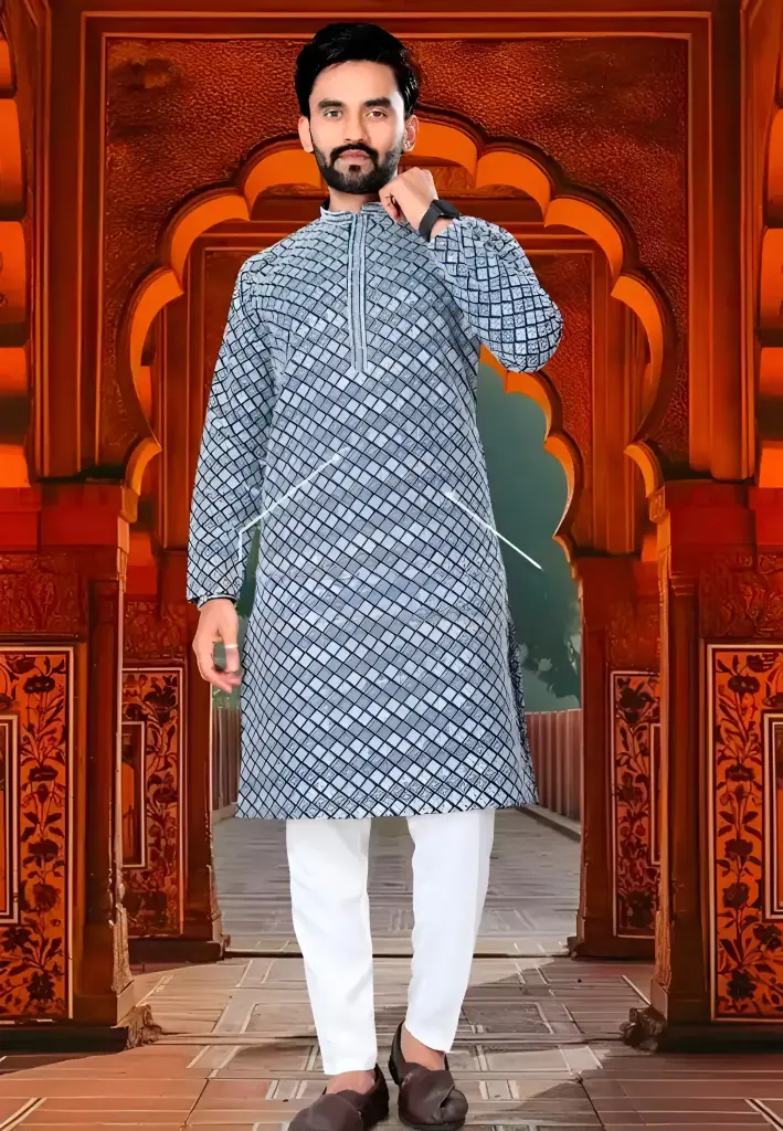 Stylish Men's Embroidery Kurta_483 (M)