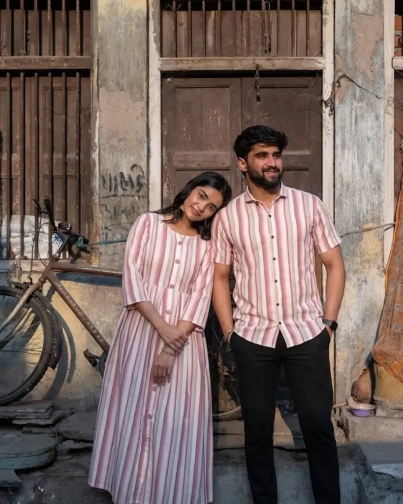 Couple Combo Mens Shirt & One Piece Dress for women_485